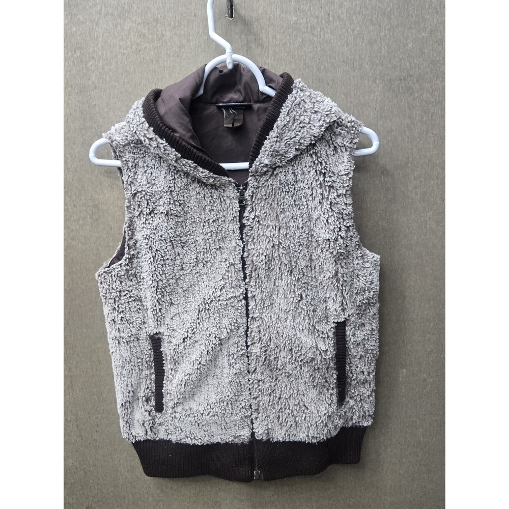 Patagonia Reversible Hooded Sherpa Fleece Vest Brown Full Zip Women's